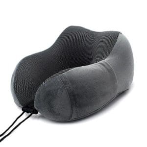 coussin voyage memoire de forme gris