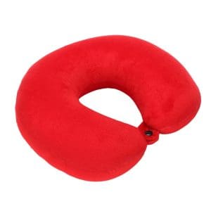 oreiller de voyage microbilles confort rouge