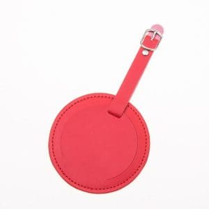 etiquette valise rond rouge