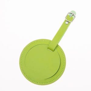 etiquette valise rond vert