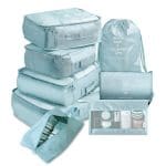 organisateur valise bleu ciel set de 8 colorful life