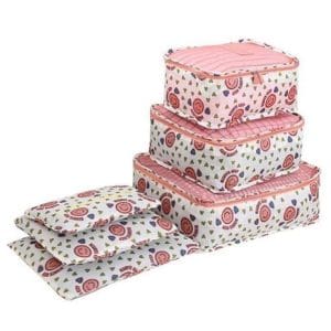 organisateur de valise smiley rose set de 6